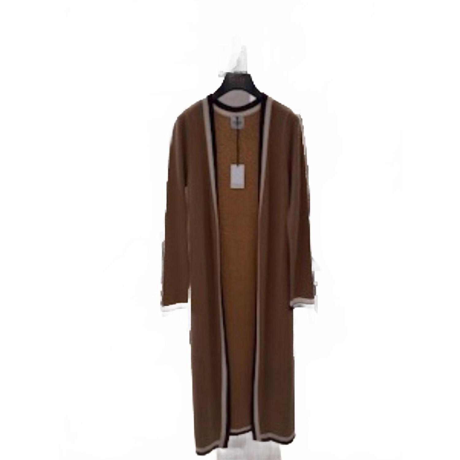 New Madeleine Thompson Women's Azela Cardigan In Camel/Burgan
